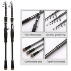 Carbon Telescopic Luya Rod Short Section Fishing Throwing Rod, 1.8m, 2.1m, 2.4m, 2.7m, 3.0m, 3.3m, 3.6m