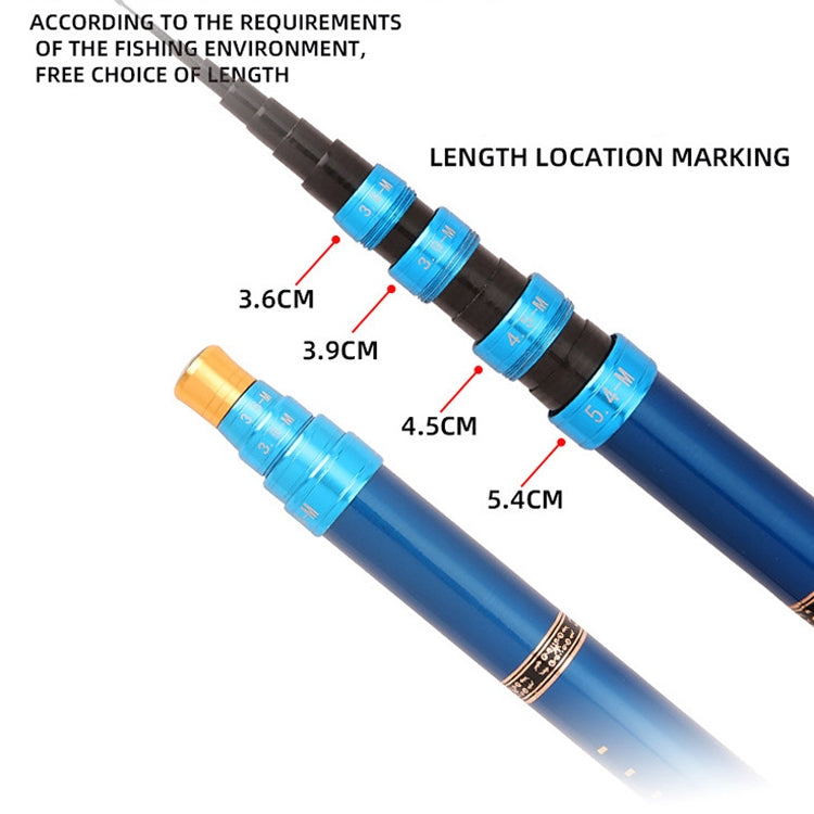 Carbon Short Section Fishing Rod Short Section Positioning Handle Rod, 3.6m, 4.5m, 5.4m, 6.3m
