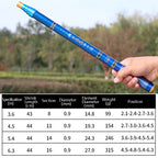 Carbon Short Section Fishing Rod Short Section Positioning Handle Rod, 3.6m, 4.5m, 5.4m, 6.3m