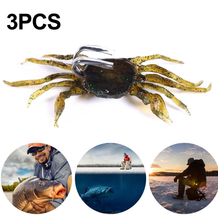3 PCS HENGJIA SO068 Submerged Crab Hook Anti-hanging Bottom Ice Fishing Bait, 8cm 19g 1, 8cm 19g 2, 8cm 19g 3, 10cm 30g Orange, 10cm 30g Green, 10cm 30g Gray