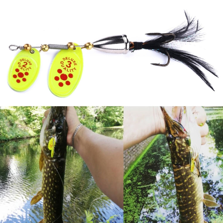 HENGJIA SP304 6.5cm 13g Feather Hook Rotating Sequin Road Lure Bait, SP304 Black, SP304 Yellow, SP304 Orange Red