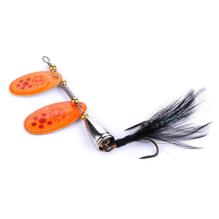 HENGJIA SP304 6.5cm 13g Feather Hook Rotating Sequin Road Lure Bait, SP304 Black, SP304 Yellow, SP304 Orange Red