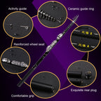 ZHANLANGWANG Carbon Throwing Pole Mini Short Rock Fishing Rod, 1.8m, 2.1m, 2.4m, 2.7m, 3.0m, 3.6m