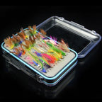 Outdoor Fishing Tackle Box Fly Hook Bait, 64 PCS / Set