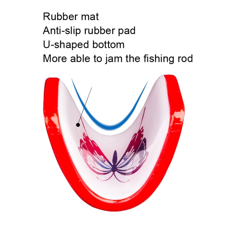 Duckbill Type Universal Non-slip Fishing Rod Bracket Head, Red, Black