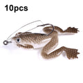 HENGJIA FO100 10pcs Anti-Hanging Bottom Floating Frog Black Fish Fake Bait Thunder Frog Bait, FO100 (Gray Black), FO100 (Dark Green), FO100 (Light Green)