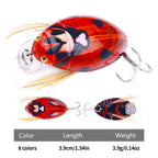HENGJIA Insect Floating Water Bionic Bait Beetle Water Surface Bass Tap Fake Bait, 1, 2, 3, 4, 5, 6, 7, 8, 8 Colors Bagged, 8 Colors Boxed