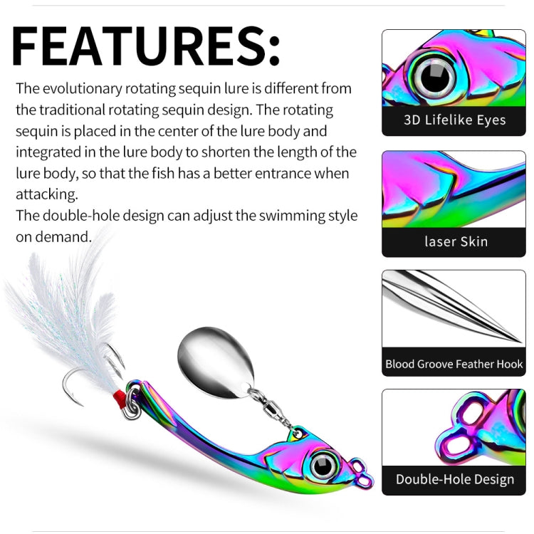 PROBEROS DW570 Fishing Lures Spinning Sequins Long Casting Tremor Swimming VIB Micro Tremor Zinc Alloy Bait, 9g, 13g, 17g