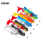 PROBEROS DW6087 T-Tail Lead Fish Soft Lure Sea Bass Boat Fishing Bionic Fake Bait, 7.5cm/13.5g
