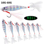 HENGJIA LB149 Slow Cranking Luminous Iron Plate Lead Fishing Bait Lua Naked Fake Bait, 10g, 15g, 20g, 25g, 30g, 40g, 60g