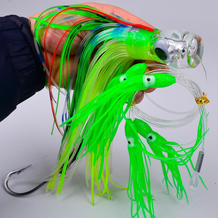 Octopus Squid Soft Lures Daisy Chain with Lead Head Trolling Lures Fishing Rig Offshore Saltwater Fishing Skirt Baits, PROBEROS  6inch, PROBEROS  9inch