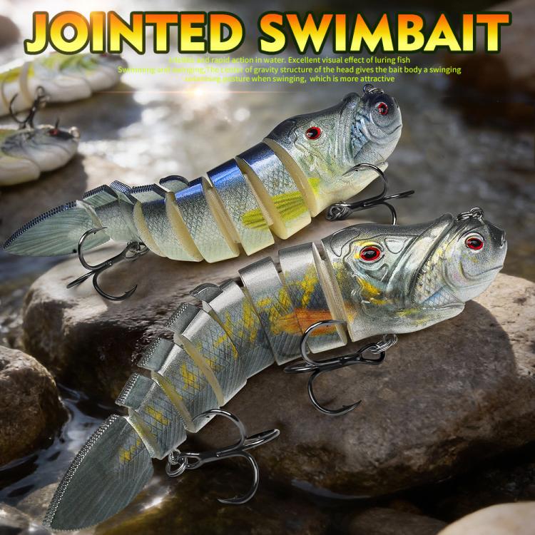PROBEROS 8 Segment S-Swimming Hard Bait Multi-Jointed Swimbait Fishing Lures with 3D Eyes, Inner Rattle Ball, 13cm/29.4g, 16.7cm/56.7g