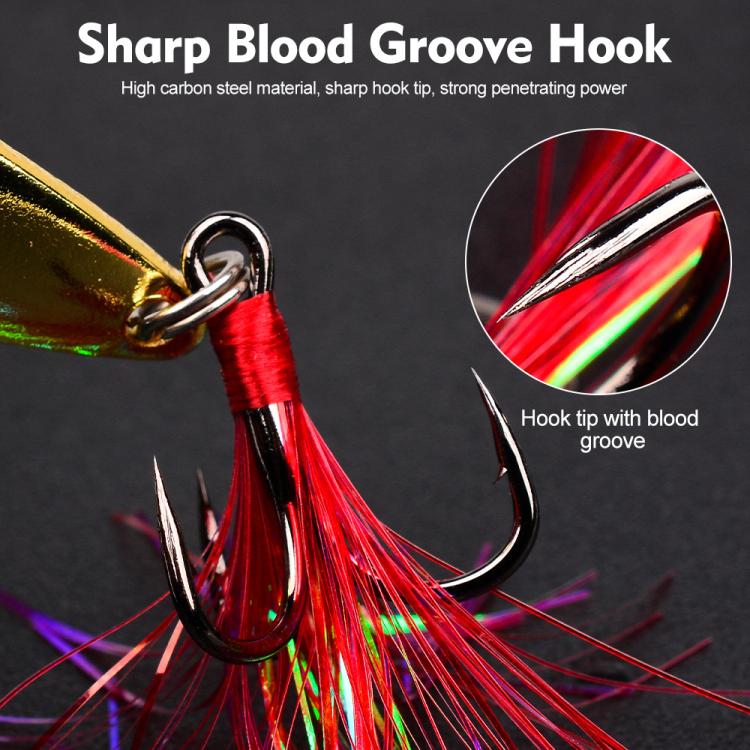 PROBEROS 9pcs /Box Fishing Spoons Lure Set Metal Willow Leaf Spinner Baits with Blood Groove Treble Hooks