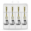 LINNHUE 4pcs /Box Carp Fishing Hooks Hand Tied High Carbon Steel Chinu Hooks With Bait Spring, No. 0.3, No. 0.5, No. 0.8, No. 1.0, No. 2.0, No. 3.0