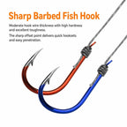 LINNHUE 4pcs /Box Carp Fishing Hooks Hand Tied High Carbon Steel Chinu Hooks With Bait Spring, No. 0.3, No. 0.5, No. 0.8, No. 1.0, No. 2.0, No. 3.0
