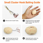LINNHUE 4pcs /Box Carp Fishing Hooks Hand Tied High Carbon Steel Chinu Hooks With Bait Spring, No. 0.3, No. 0.5, No. 0.8, No. 1.0, No. 2.0, No. 3.0