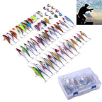 HENGJIA Set056 56 PCS Sequin Set Metal Sequins False Bait Fresh Sea Bass Fishing Bait Set, Length: 3 to 10cm, Boxed, Boxed
