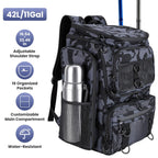 Fishing Backpack 42L with Rod Holders & 16 Pockets